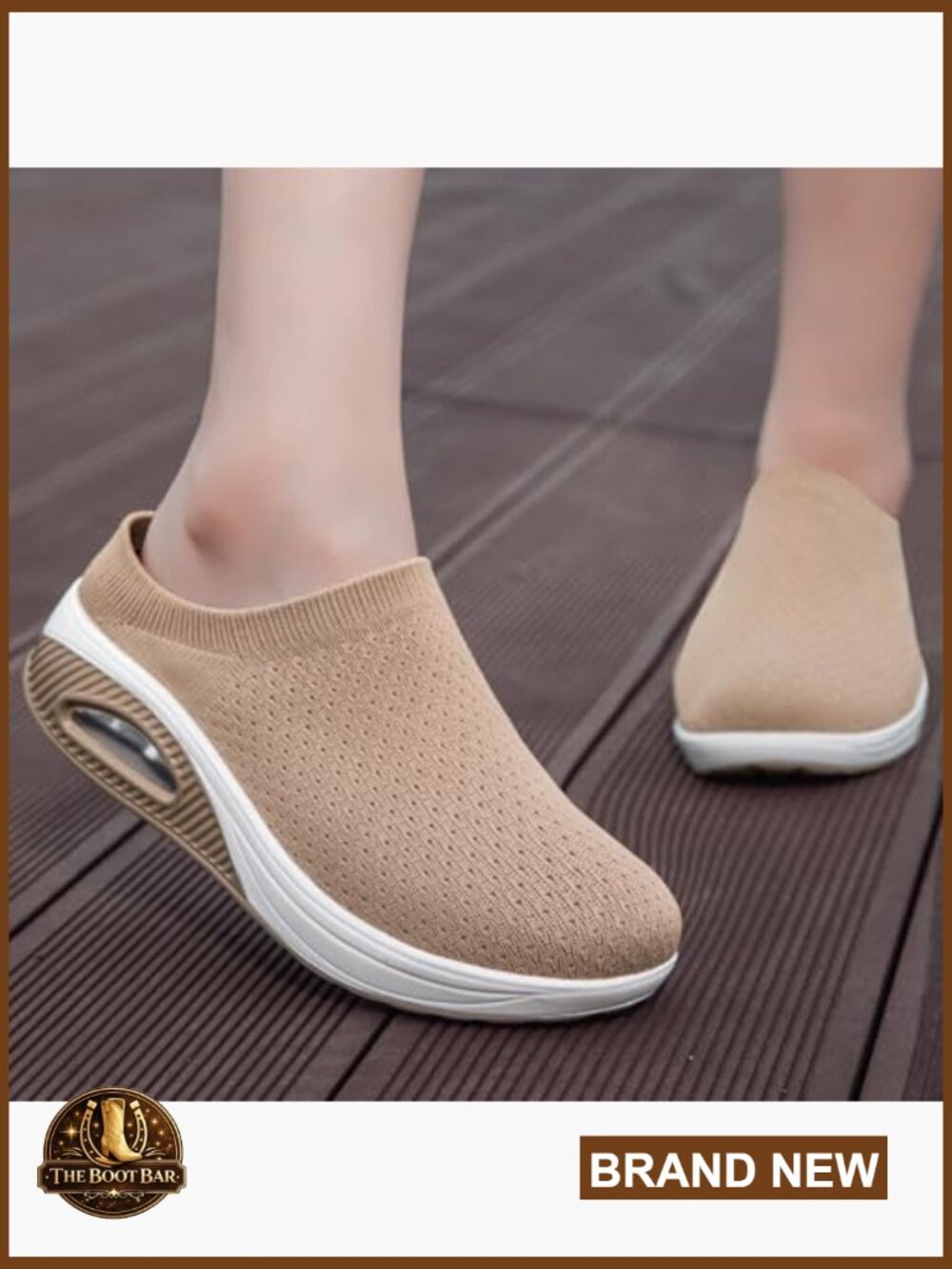 Women's Mule Clogs Platform Knit Comfort Arch Support Air Cushion Slip On - Picture 2 of 7